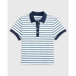 Johnnie O Maisie Womens Striped Polo Shirt S Golf Coastal Nautical Country Club